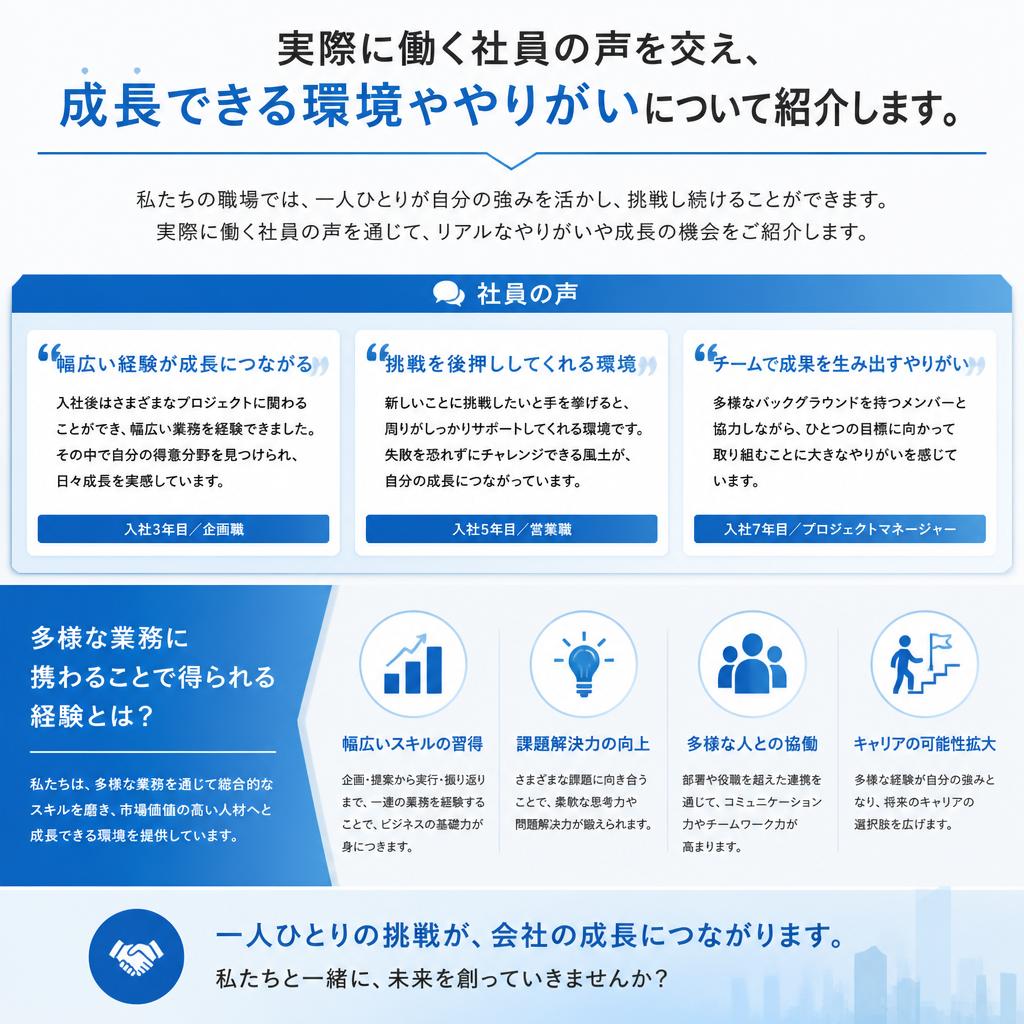 社員の声と成長の機会