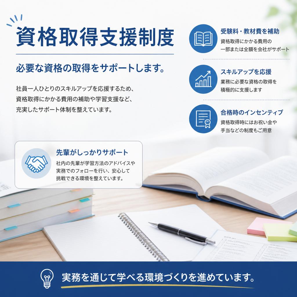 充実したサポート体制と資格取得支援