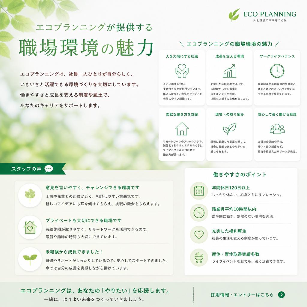 働く環境の魅力