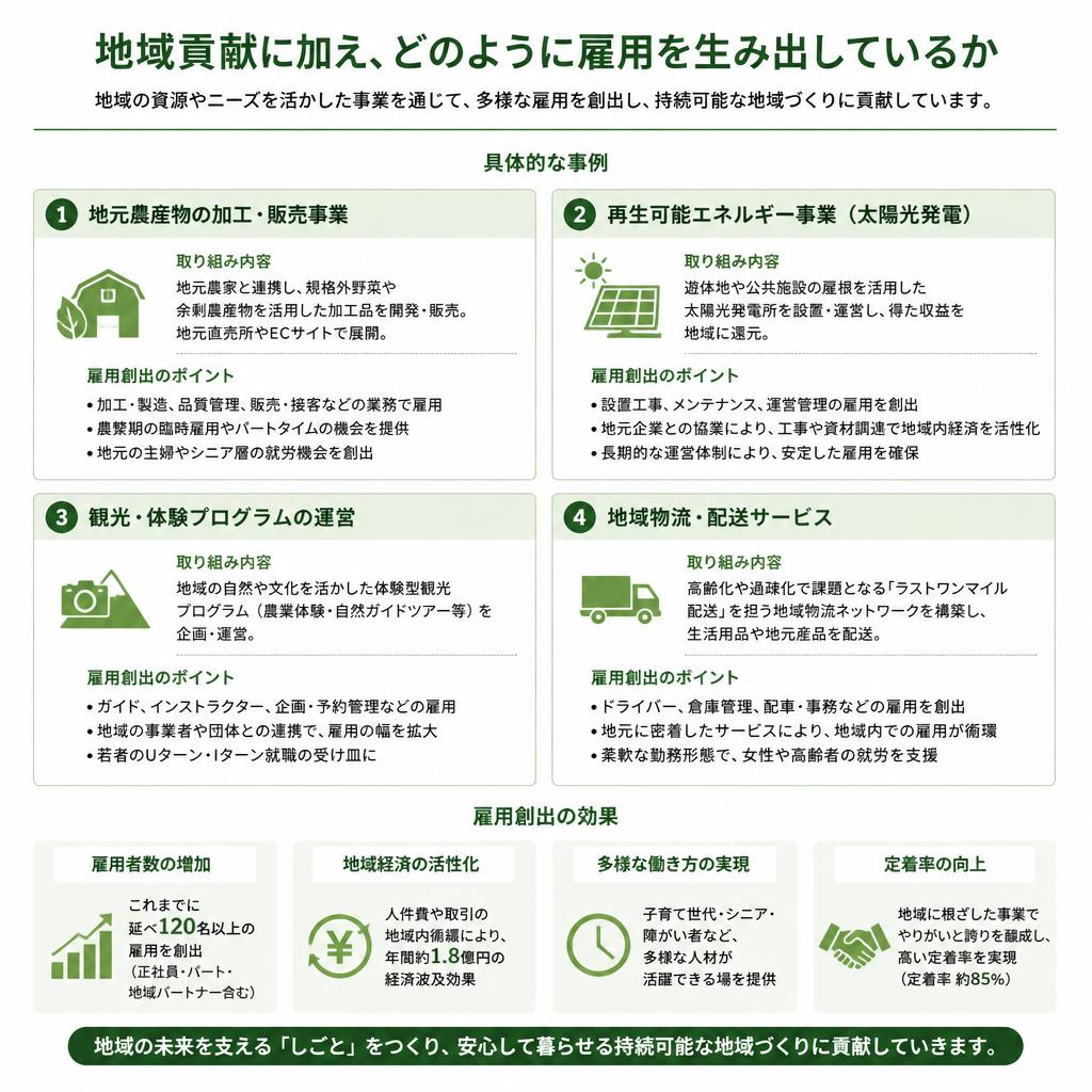 地域貢献と雇用創出