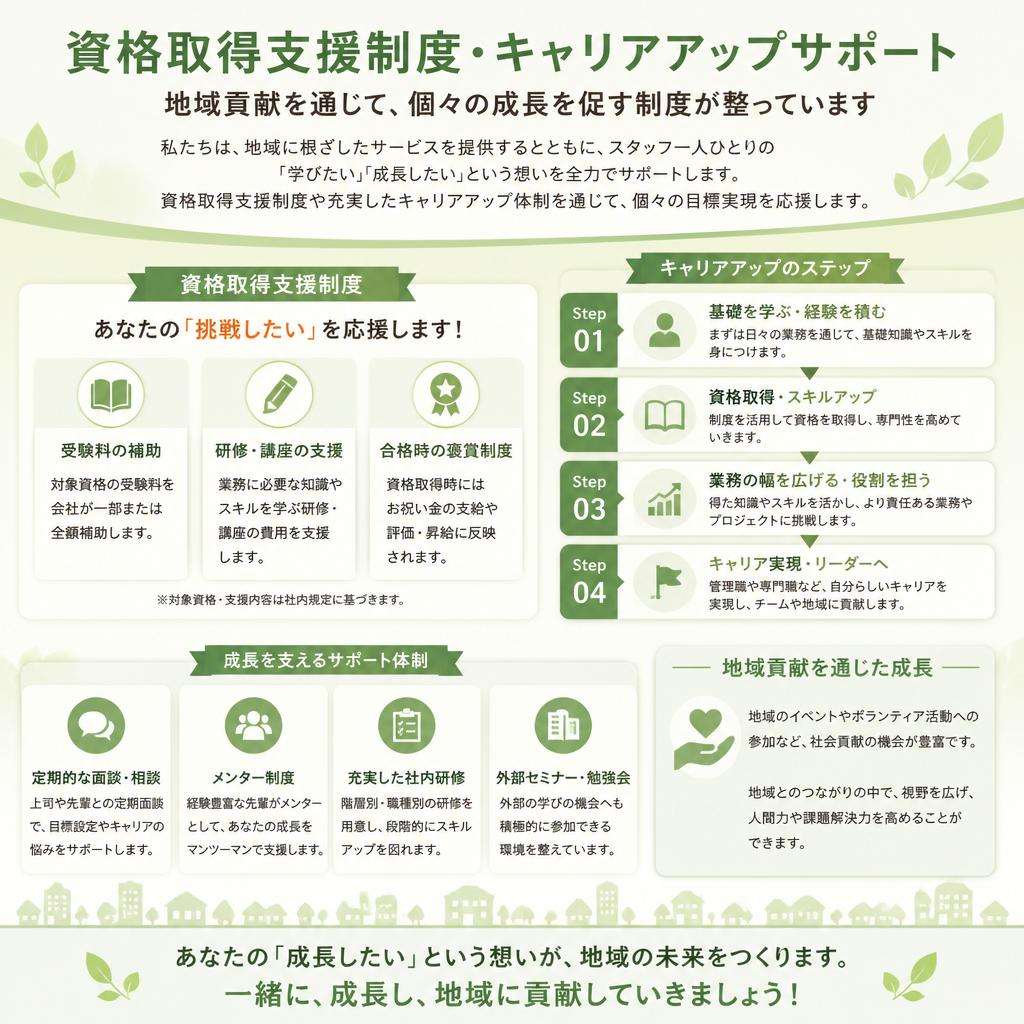 資格取得支援制度とキャリアアップ