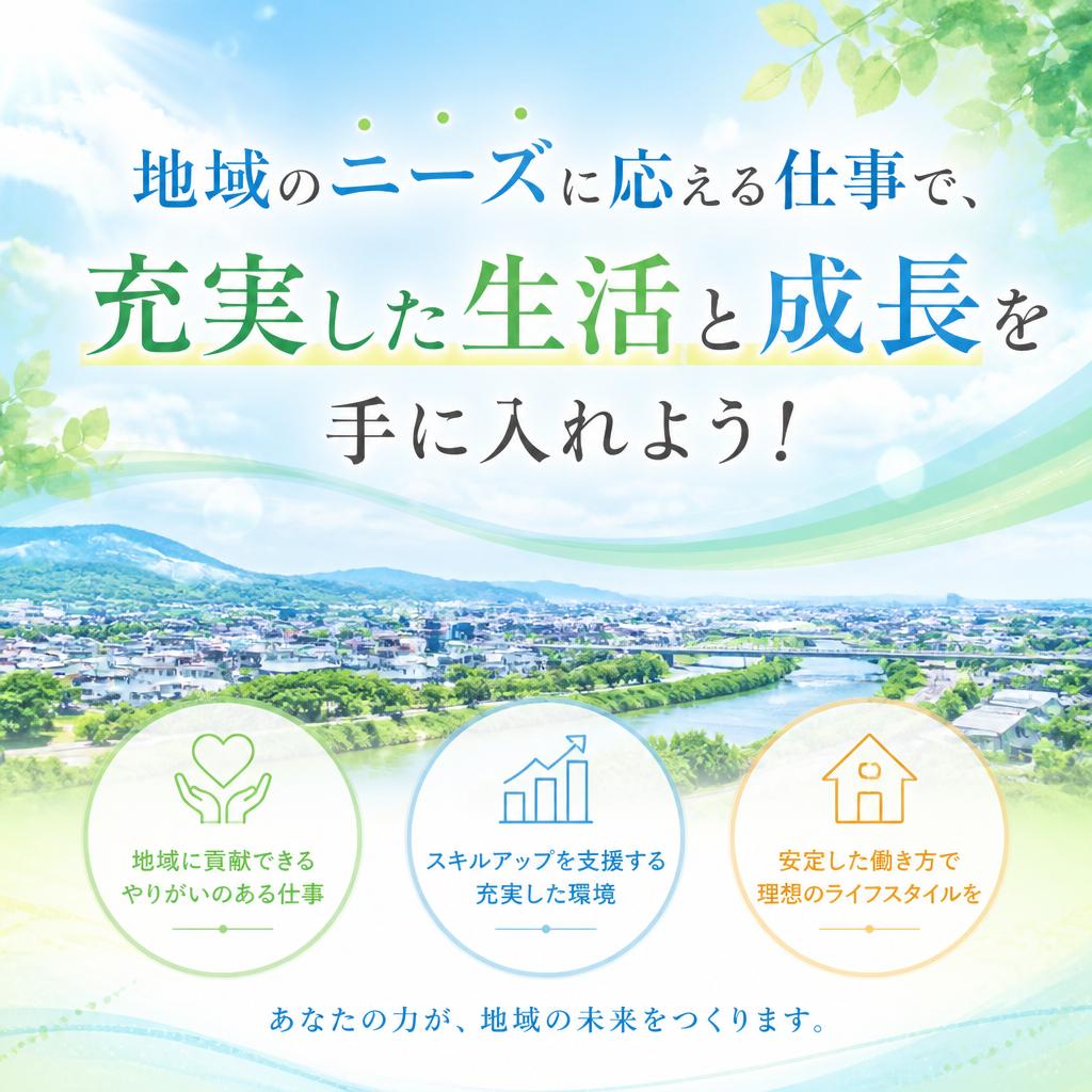 地域のニーズに応える仕事で、充実した生活と成長を手に入れよう！