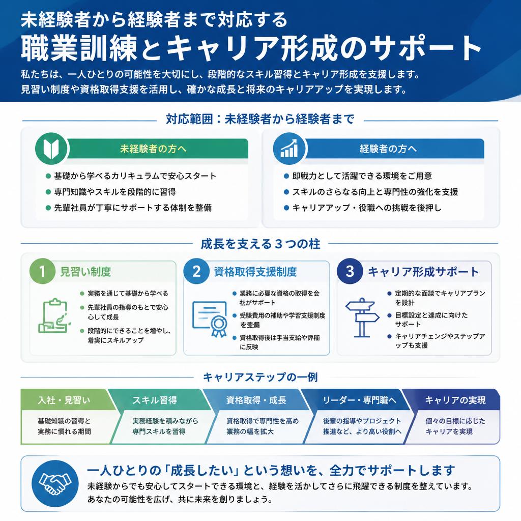 充実の職業訓練とキャリア形成