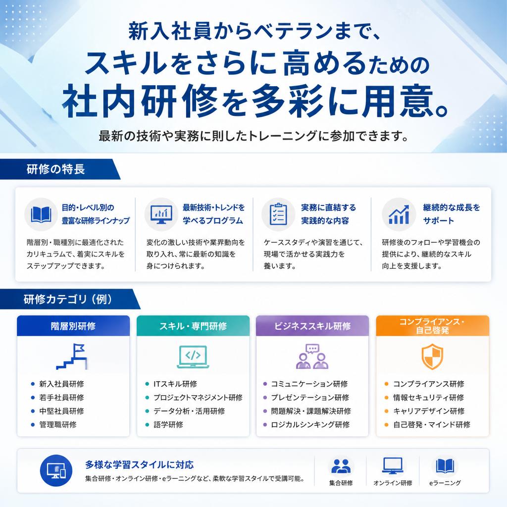スキルアップを促す社内研修