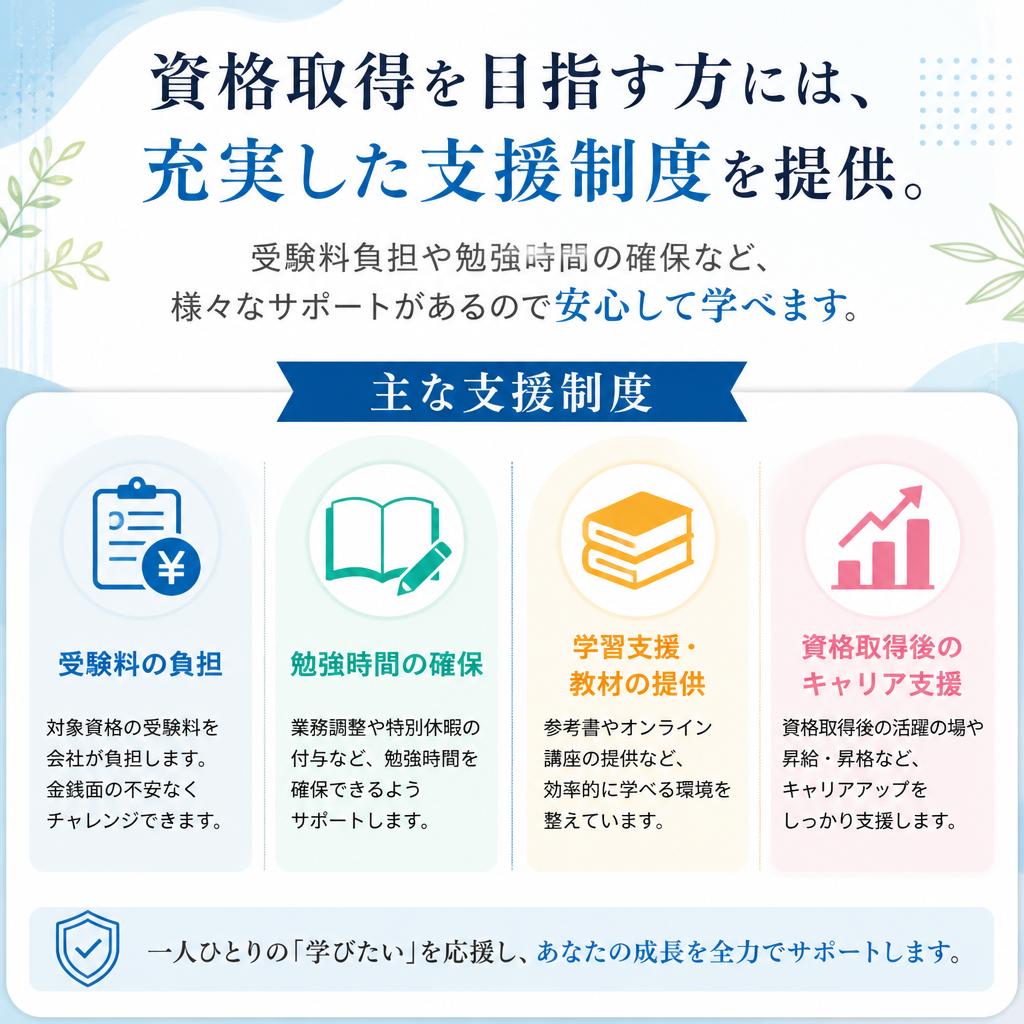 資格取得支援制度でキャリアへの道を拓く