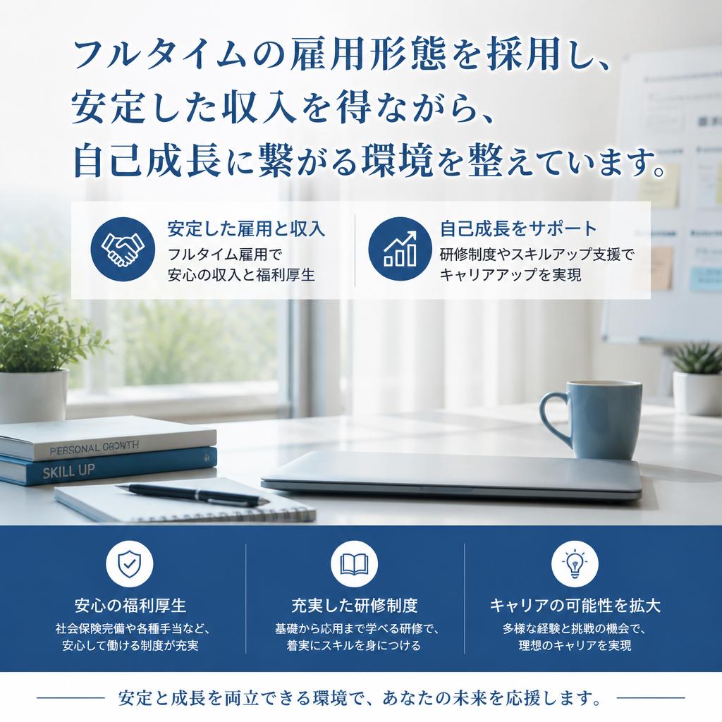フルタイムで安定した雇用