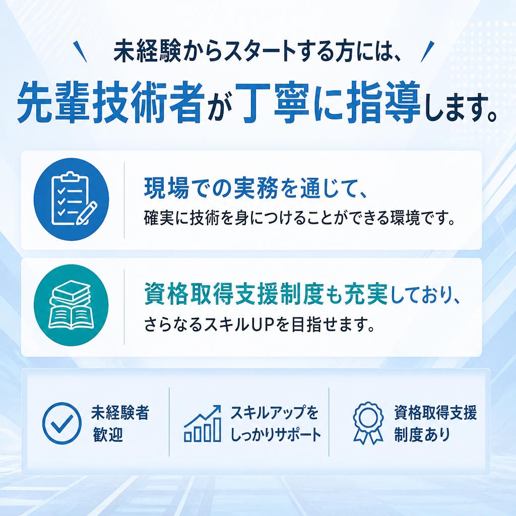 未経験者でも安心のサポート体制