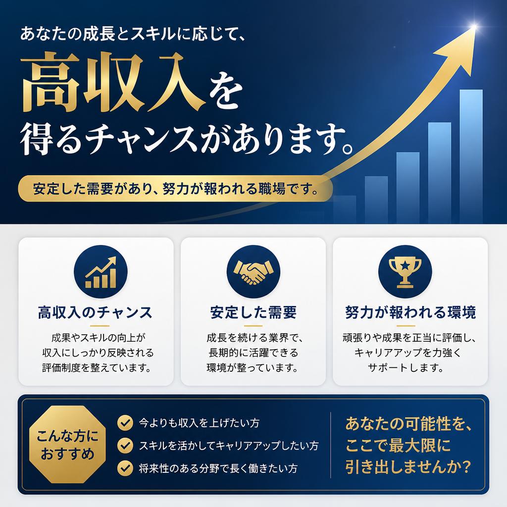 高収入求人!努力が報われる環境