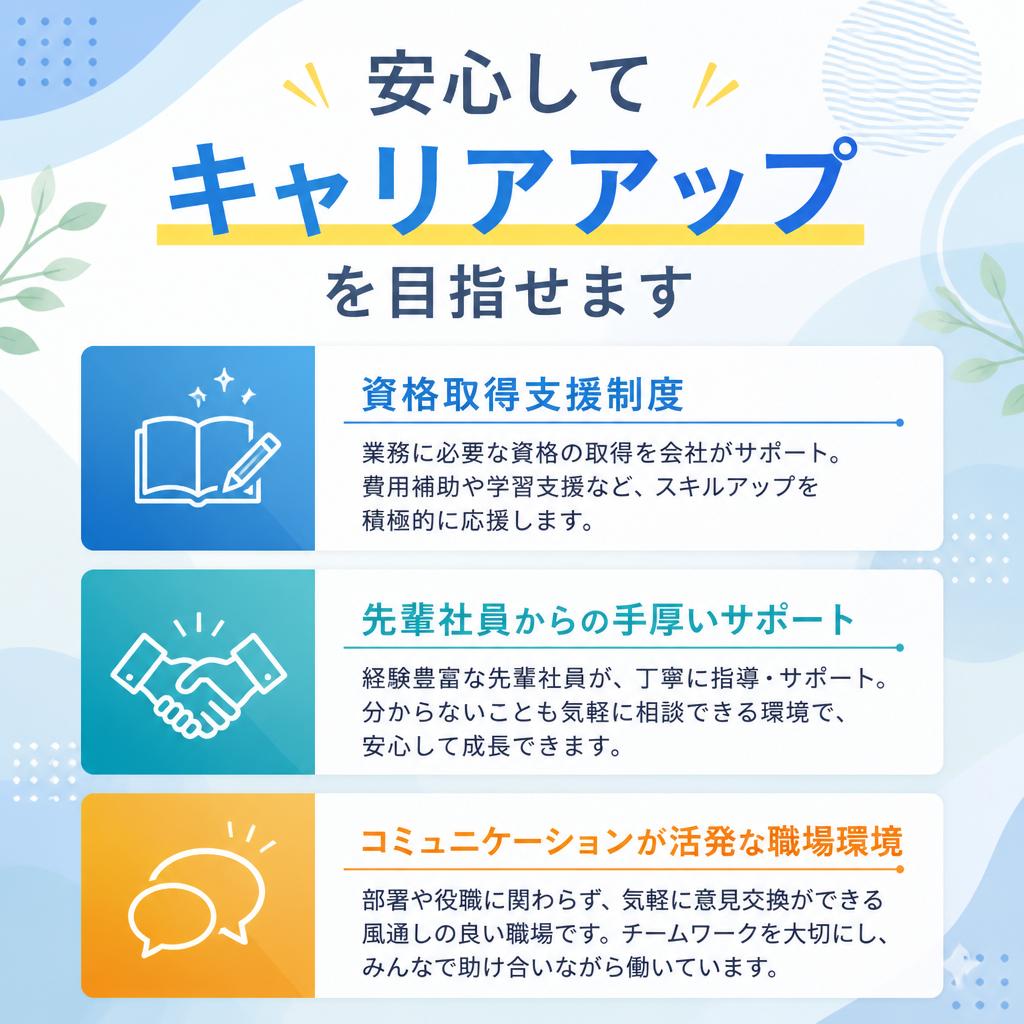 充実したサポート体制