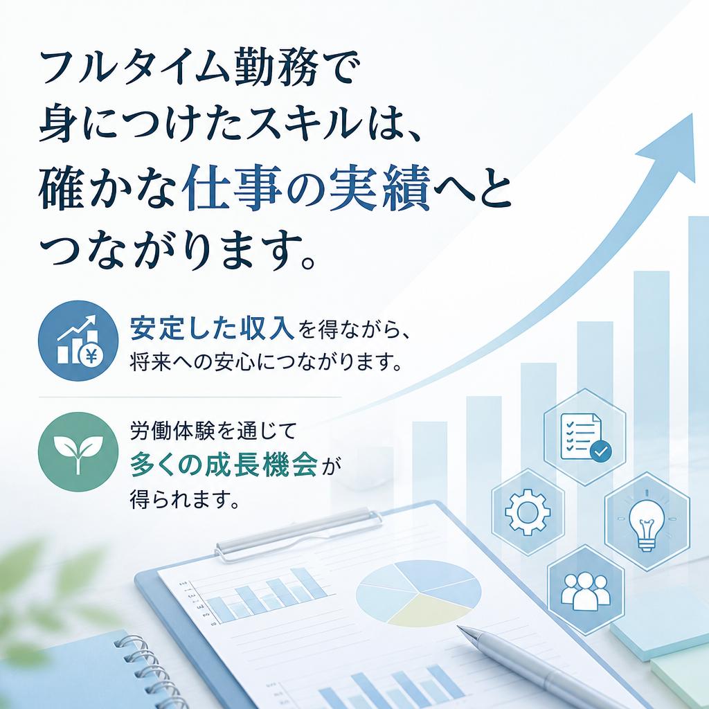フルタイムでしっかり働き、しっかり成長