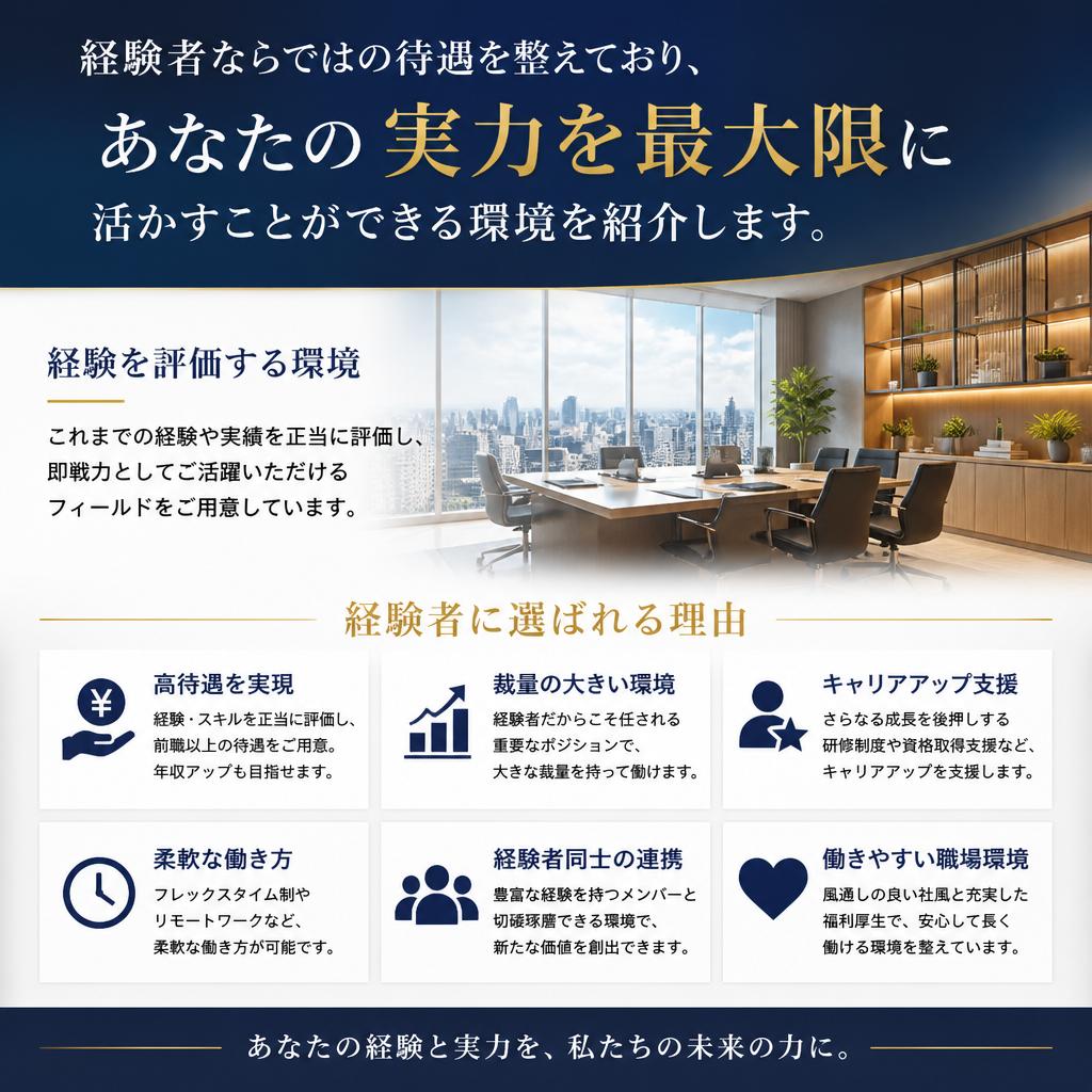 経験者優遇!ステップアップのチャンス