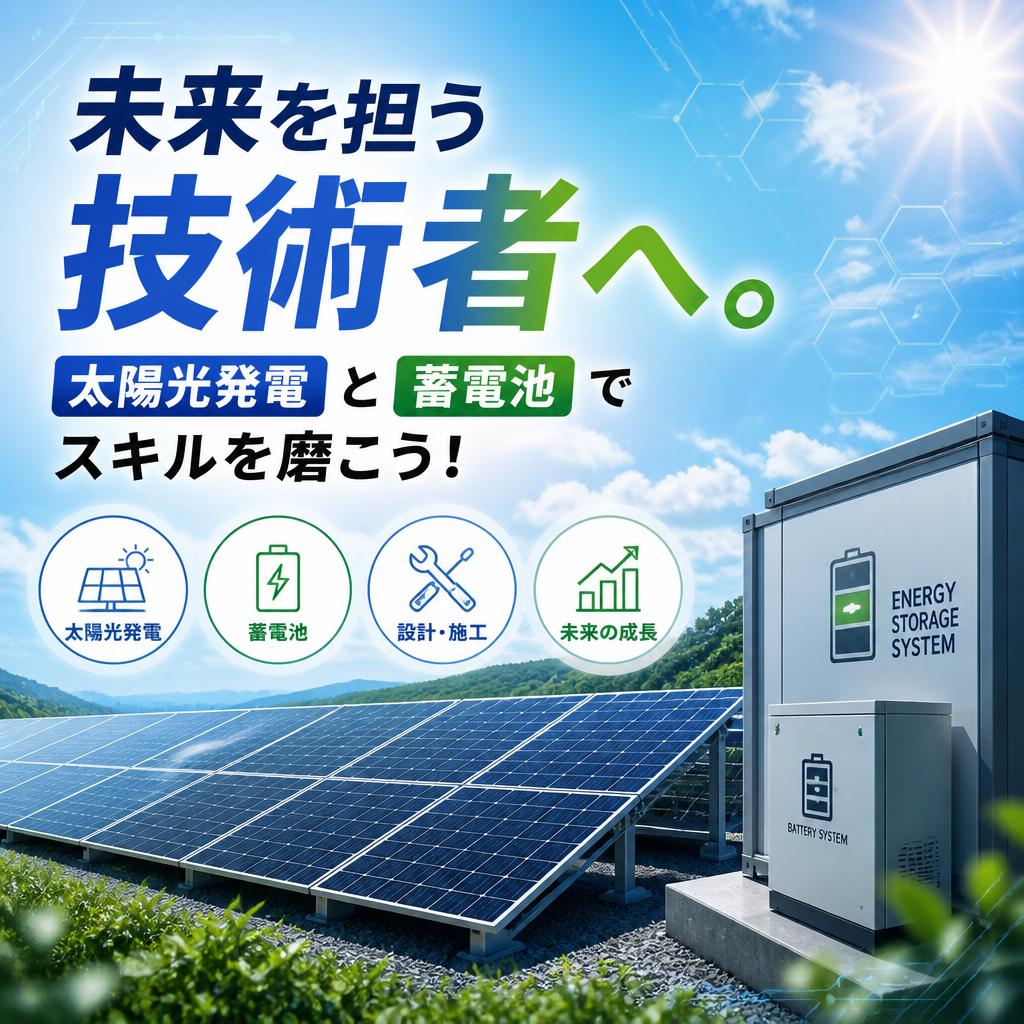 未来を担う技術者へ。太陽光発電と蓄電池でスキルを磨こう！