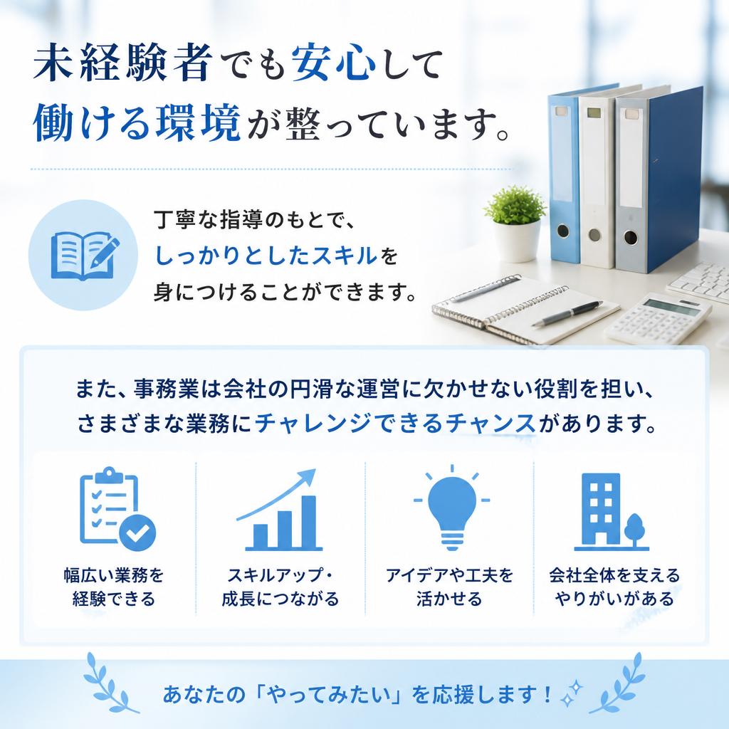 事務業での活躍をサポート