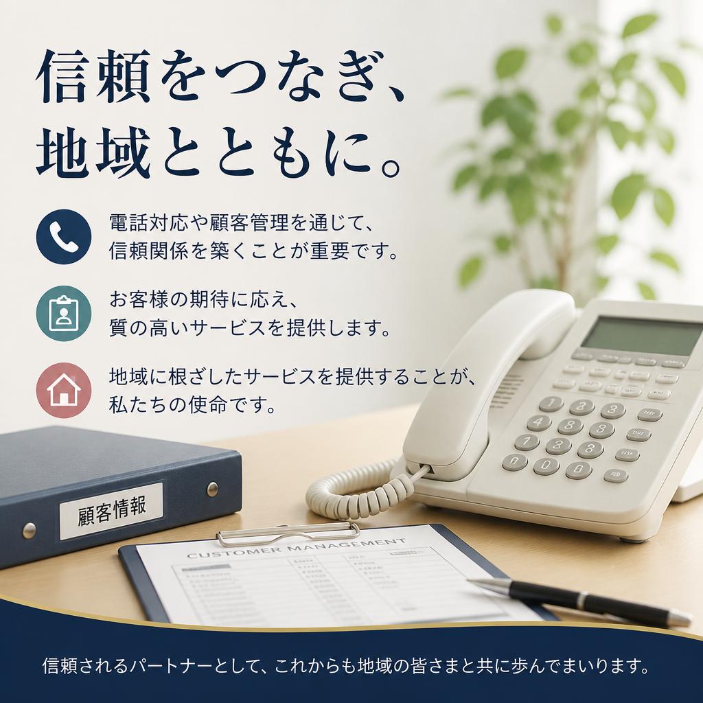 顧客との信頼関係を大切に