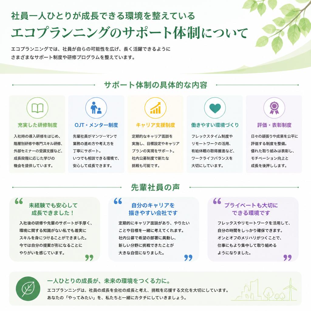 充実したサポート体制 - あなたを支える環境